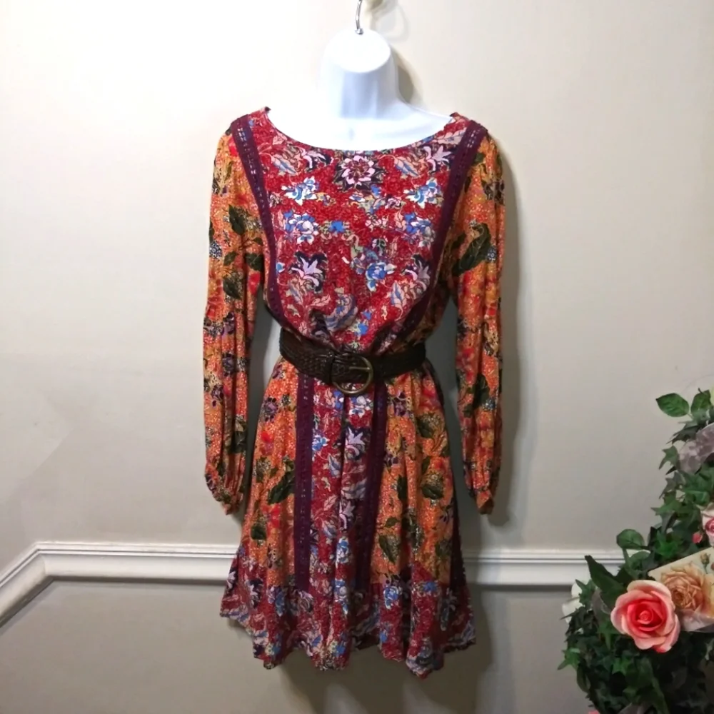 Matilda Jane Boho Lovely Menagerie Floral Lace Trimmed Prairie Dress - Picture 8 of 12